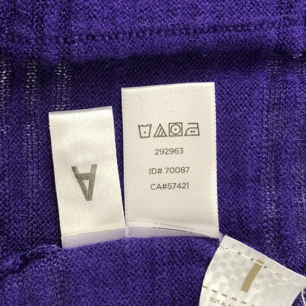 Ann Taylor LOFT Long Sleeve Purple Striped Cardigan Sweater Size XL